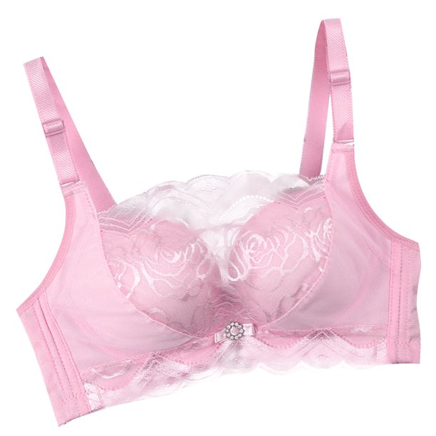 Puntoco Bralettes para mujer, ropa interior ultra gruesa y ajustable para mujer, sujetador de encaje fruncido, sujetador diario