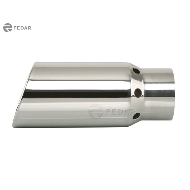 Fedar Chrome 4 inch Inlet 5 Outlet 12 Long Rolled Angle Cut Vented