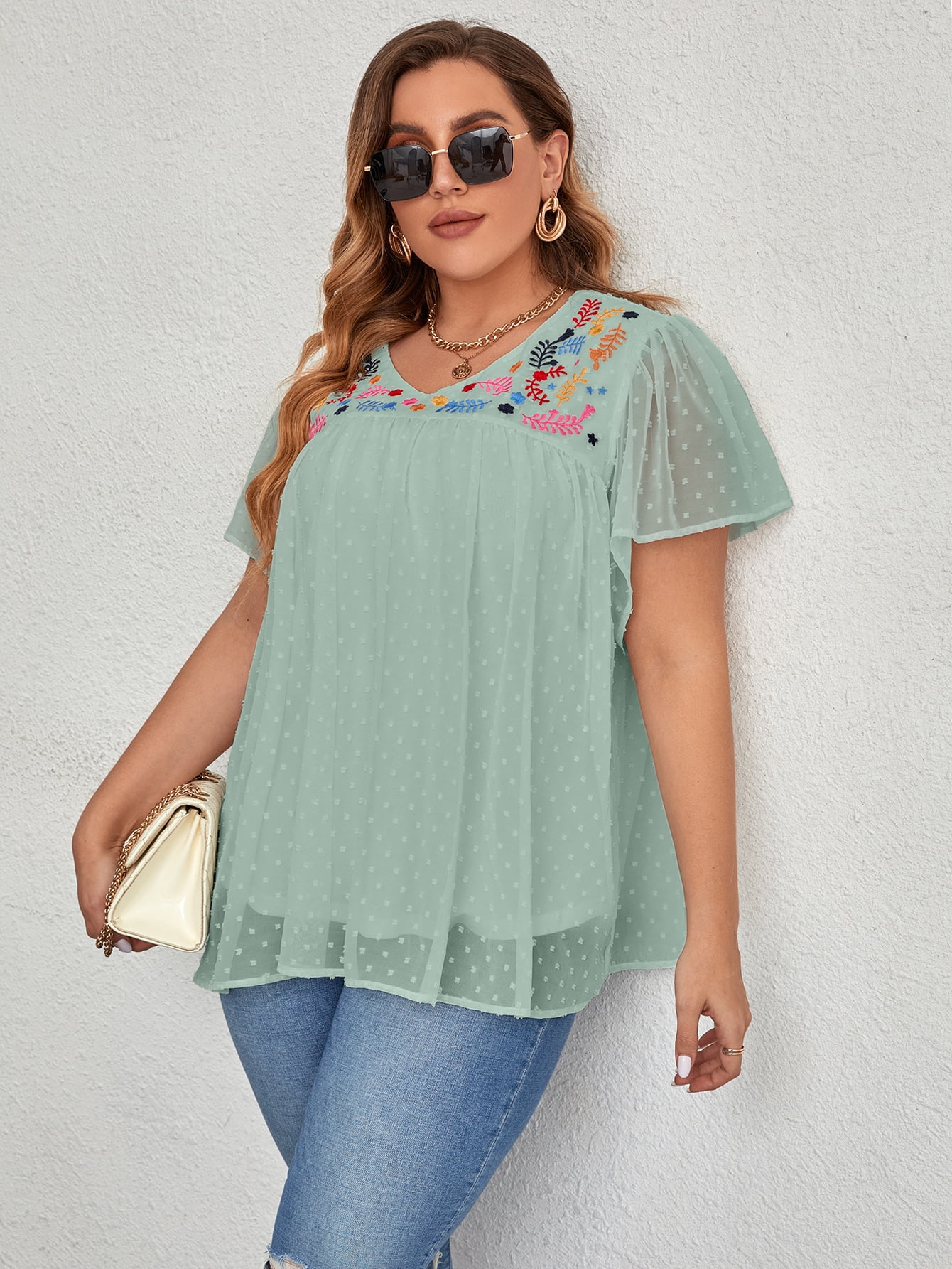 Mint Green Boho Women's Plus Size 