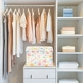 thumbnail image 4 of Yayeee Collapsible Cube Storage Bin with Lid Fabric Closet Decorative Basket with Handles, Watercolor Flowers Pattern, 4 of 7