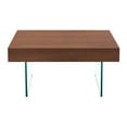 thumbnail image 6 of Tcbosik Modern Coffee Table, Small Cocktail Table with Tempered Glass Legs, 31.5 inch Square Center Table for Small Space, Living Room, Bedroom, Walnut, 6 of 10