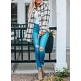 thumbnail image 6 of Asyoly Womens Plaid Shirt Jacket Long Sleeve  Flannel Lapel Button Down Shacket Jacket Boyfriends Oversized Check Shirt Coats, 6 of 6