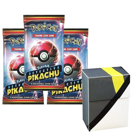 3 Pokemon Detective Pikachu Booster Pack Set With 1 Ultra Ball Theme Deck Box Total 12 Pokemon Cards Rare Common Or Uncommon Tcg