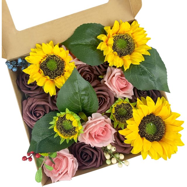 (girasol rosa) flores artificiales flores de boda falsas combo para ramos de bricolaje centros de mesa arreglos de arco fiesta baby shower decoraciones del hogar