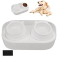thumbnail image 4 of Ceramic Pet Bowl Set, Large Capacity Easy To Clean Stable Base Separate Design Pet Double Bowls  For Kittens For Cats For Dogs White [Cheongsam Meow] White Background, 4 of 8