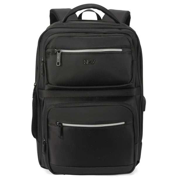 Mochila Ejecutiva Lulumm Antirrobo Equipada Resistente para Hombre y Mujer, Porta Laptop de 18 pulgadas con Puerto USB y Audífonos, Mochila de Viaje Impermeable de 25L, Porta Lentes