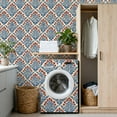 thumbnail image 4 of Peel and Stick Wallpaper 17.7in x 9.8ft Floral Blue Leaves Red Flowers Cream Contact Paper Vinyl Self-Adhesive Removable Wall Paper for Bedroom Nursery Bathroom Renter Friendly, 4 of 8