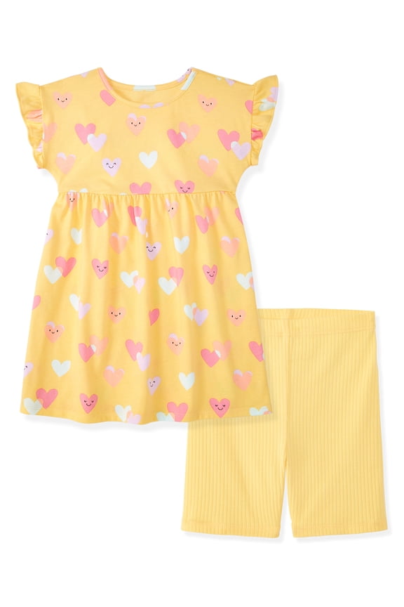 Toddler Girl Jersey Dress & Biker Shorts Outfit Set, 2-Piece, Sizes 18M-5T