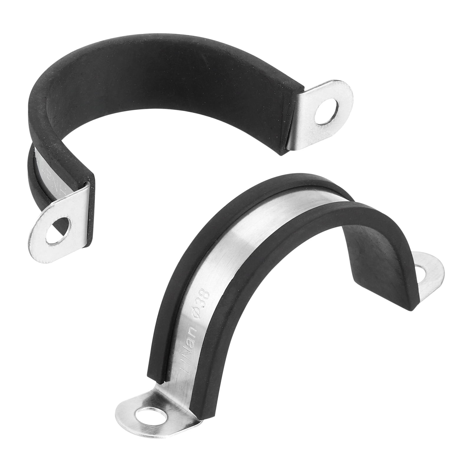 Uxcell 16Pack 38mm Cable Clamps, Stainless Steel Rubber Cushioned U-Tube Strap Clamp