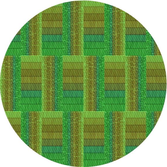 Ahgly Company Indoor Round Patterned Seaweed Green Area Rugs, 5' Round