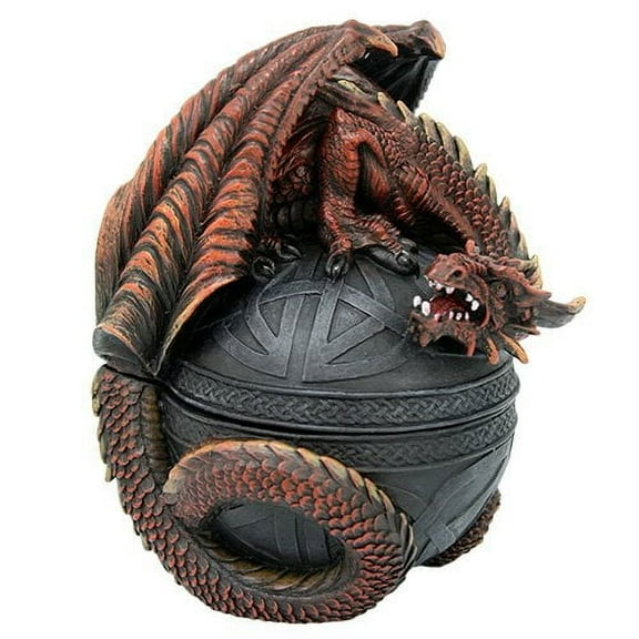 Pacific Trading RED Dragon Celtic Box Trinket Box