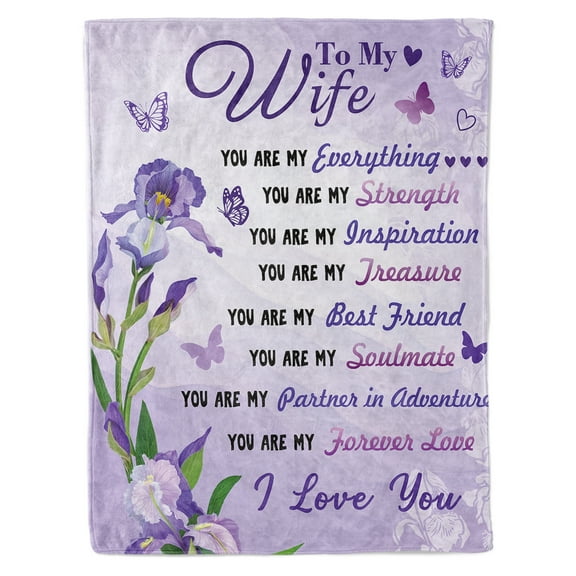 KAAYEE Anniversary Romantic Gift for Wife,Ultra-Soft Micro Fleece Sherpa Throw Blanket for Birthday Gifts from Husband,Valentines Day Gifts for Her,for Bedding Sofa and Travel,Purple