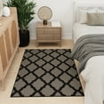 thumbnail image 5 of Ottomanson Trellis Area Rug 3'3" x 5' - Non Slip Low Pile Carpet, Dark Gray, 5 of 11