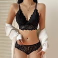 thumbnail image 6 of JSGEK Women Floral Lace Bra and Boyshort Set Underwire Support Adjustable Straps Comfortable Lingerie for Everyday Wear Black L, 6 of 6