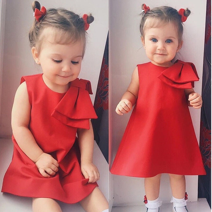 red color frock for baby