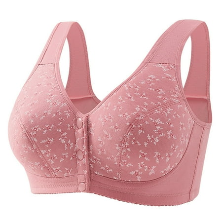 YHGFVOKJ Bras for Women Comfort Wireless Front Clasp Bra Vest Bralette without Steel Ring Underarm-smoothing Beautiful Back Underwear Plus Size Sports Bras for Women Hot Pink 90