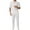 White, variant on JIKNTTR Mens Summer Track Suits Men's Spring Fashion Casual Linen Material Short Sleeved Shirt Pants Two Piece Men's Suit Stylish Vacation Outfits