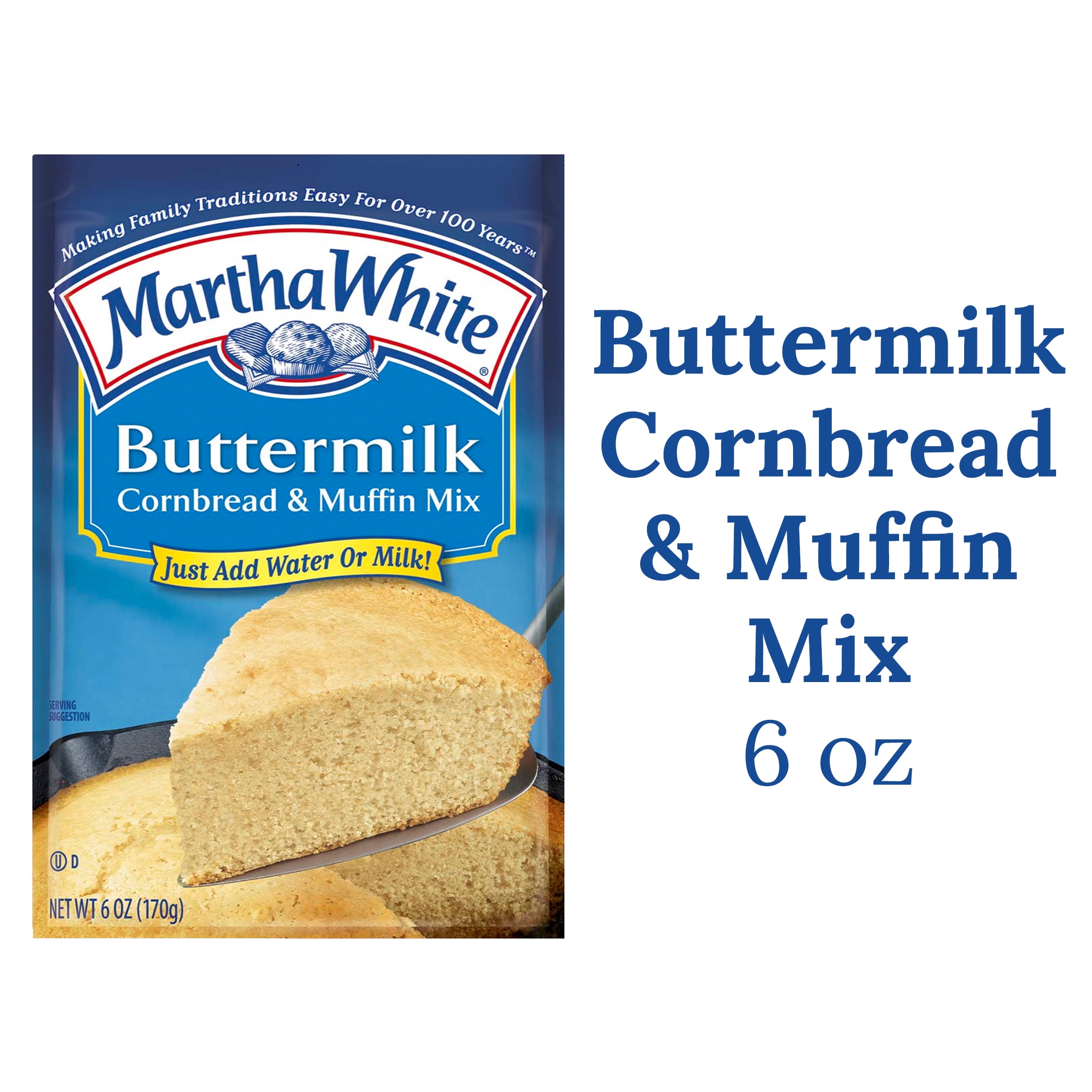 Martha White Buttermilk Cornbread and Muffin Mix, 6 Oz Pouch