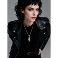 thumbnail image 2 of TANGPOET 925 Sterling Silver Tiger Necklace for Women Men Black Crytal Men Necklace Tiger Gifts, 2 of 4