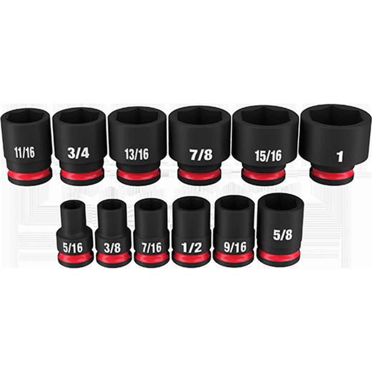 MIlwaukee 12PCSHOCKWAVE Impact Duty 3/8" Drive SAE Standard 6 Point Socket Set