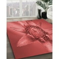 thumbnail image 2 of Ahgly Company Indoor Round Patterned Love Red Area Rugs, 8' Round, 2 of 6