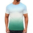 thumbnail image 3 of Xcmzpl T-Shirt Dégradé pour Homme à Manches Courtes, Col Ras du Cou, Haut d'Été Décontracté, T-Shirt Léger pour Muscles, Ropa Para Hombre, 3 of 10