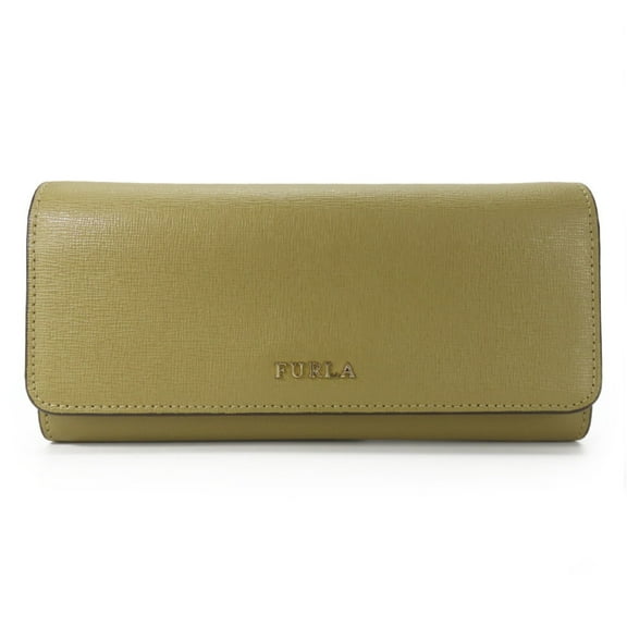 Pre-Owned Furla long wallet leather khaki bi-fold women's (Good)