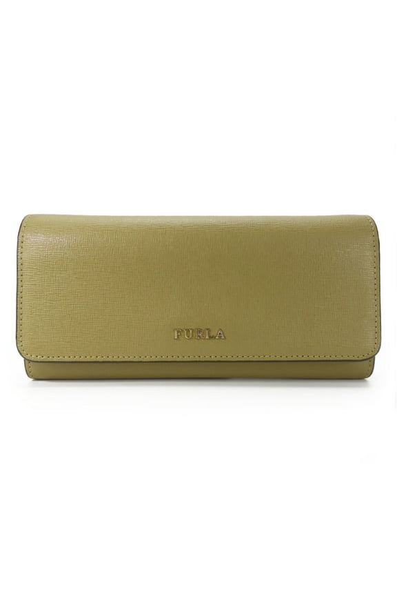 Pre-Owned Furla long wallet leather khaki bi-fold women's (Good)
