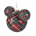 thumbnail image 2 of Disney Mickey Plaid Icon Glass Ball Christmas Tree Sketchbook Ornament New w Tag, 2 of 3