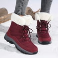 thumbnail image 6 of Women's Winter Warm Snow Boots Waterproof Lightweight Faux Furry Lined Non Slip Mid Calf Hiking Booties, 6 of 8
