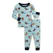 Wonder Nation Baby and Toddler Long Sleeve Pajamas Set, 2 Piece, Sizes 12M-5T