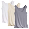 thumbnail image 2 of Trgacdwlo 3 Pack Tank Tops for Women Slim Fit Stretchy Casual Layering Basic for Everyday Wear Sleeveless Scoop Neck Undershirt, 2 of 9