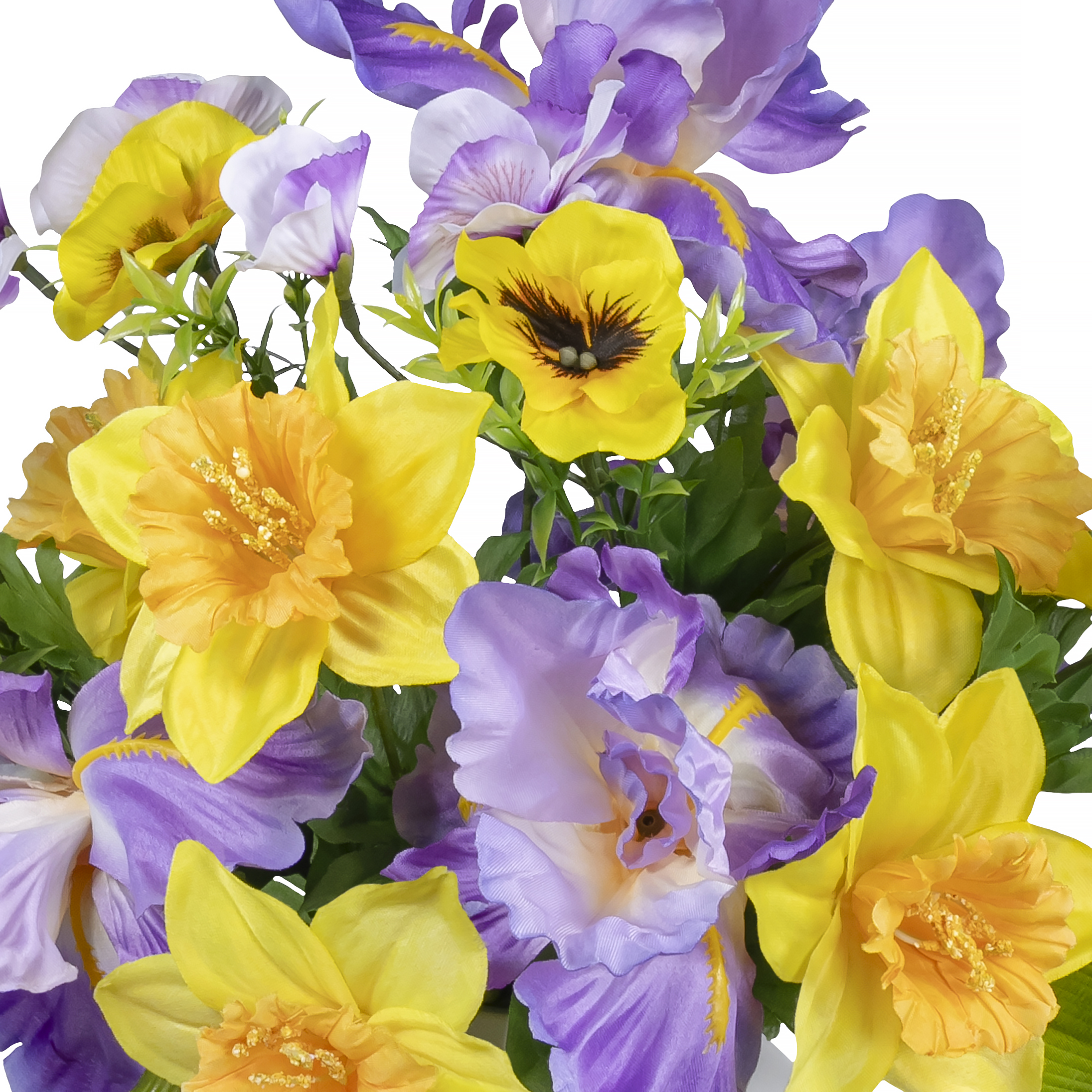 22-inch Artificial Silk Purple & Yellow Iris & Lily Mixed Spring Bouquet, for Indoor Use, by Mainstays - image 3 of 5