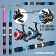 thumbnail image 4 of 5.9FT Telescopic Fishing Rod And Reel Combination, Equipped with 2 Bait Accessory Boxes + 1 Storage Bag, Portable Mini Fishing Rod Set for Travel, Freshwater Fishing (Pink + Blue), 4 of 8