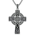 Gift Of G Irish Celtic Cross Necklace 925 Sterling Silver Cross Pendant Necklace Celtic Viking Jewelry Religious Protective Gift Compatible Men Women Boys_Jrkzv_Special Gift