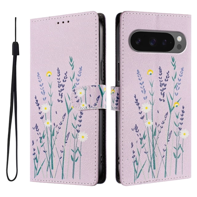 FOXDOCK Funda Tipo Cartera para Google Pixel 9/9 Pro con Soporte y Correa – Diseño de Patrones Lindos