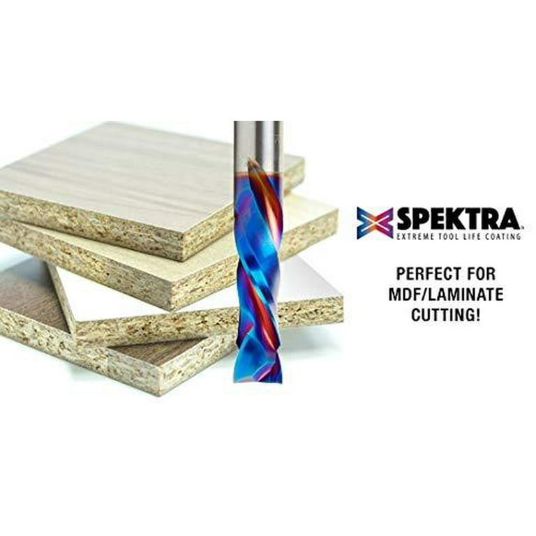 Amana Tool Spektra Coated Solid Carbide CNC Spiral Single O-Flute