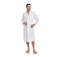 thumbnail image 5 of EA'S SECRET 100% Cotton Mens Robe Lightweight Long Kimono Bathrobe with Pockets Cozy Knit Spa Robes Breathable Shower Bath Robes(White,M), 5 of 8