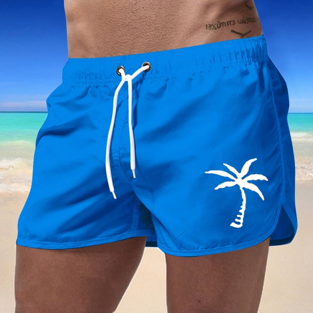 WILLBEST Pantalones Cortos Deportivos de Verano para Hombre, de Talla Grande, A La Moda, Informales, para Viajes, con Estampado de Cocoteros, para Playa