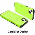 thumbnail image 2 of Compatible with iPhone 15 Pro Case with Card Holder 15 Pro Wallet Case Anti-Scratch Dual Layer Hidden Pocket Case Shockproof Cover for iPhone 15 Pro 6.1 Inch-Fluorescent Green, 2 of 12