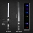 thumbnail image 3 of Tcwhniev 2Pcs LED Lightsaber with Connector Sounds,7 Colors Changing LED Light Up Sword,Retractable Glow Sword Light, Portable Lightweight Light saber with Handle for Kids Christmas Role play, 3 of 13