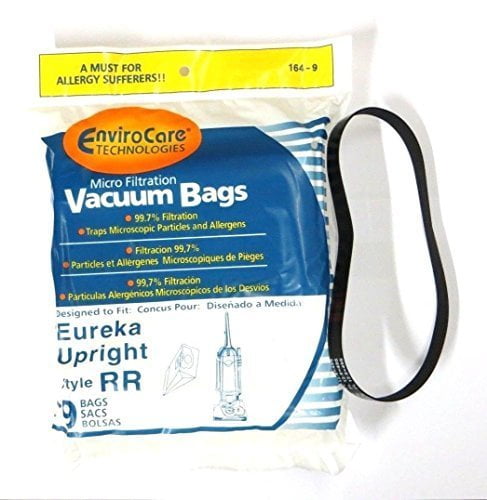 Eureka RR & 4800 Series Smart Vac Generic 9 Bags & 1pk Type R Belt W/ HF2 Filter 