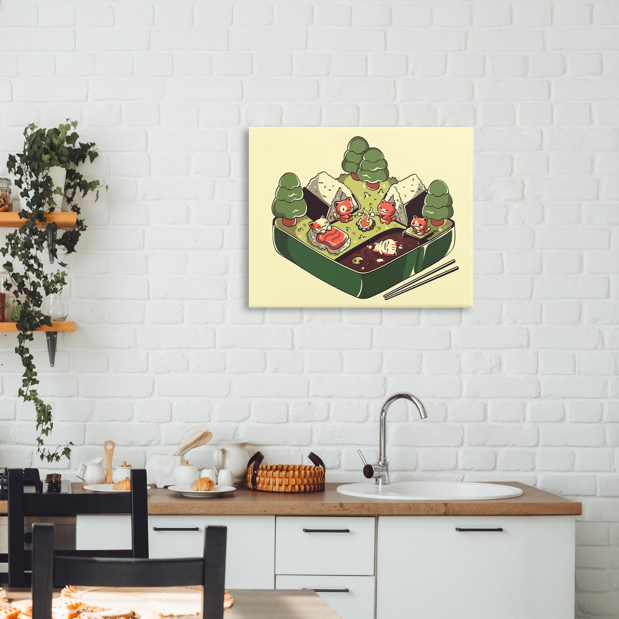 Stupell Industries Kawaii Sushi Camp Bento Canvas Wall Art, design by Tobe Fonseca