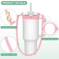 thumbnail image 2 of Mango de botella de agua, portabebidas de silicona portátil de 15.7 pulgadas, soporte con correas para Stanley Cup / la mayoría de las tazas de 8-40 oz [Rosa], 2 of 7