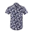 thumbnail image 2 of Allsense Men's Short-Sleeve Button-Down Tropical Hawaiian Shirt, Charcoal Grey/White, 2XL, 2 of 4