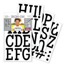 S.E.I. 3-inch Classic Iron-on Letters, Polyvinyl Heat Transfers, Black