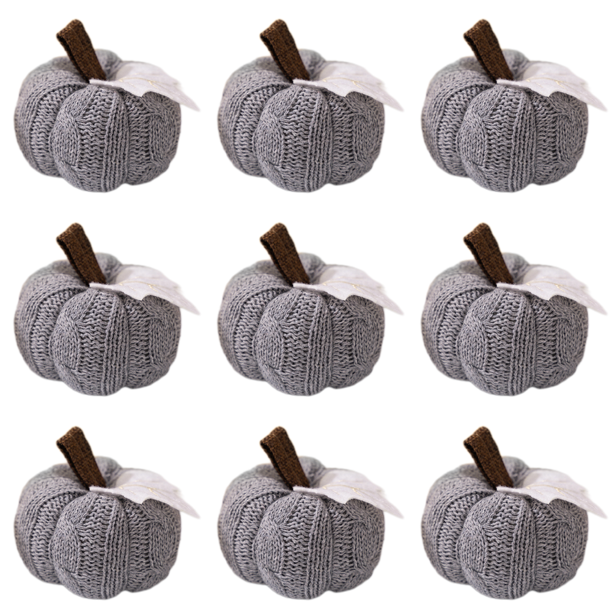 Cosecha Calabaza Ganchillo Calabazas Punto Otoño para Bodas (gris)