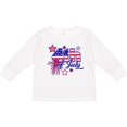 thumbnail image 3 of Inktastic 4th of July Fireworks Stars and American Flag Boys or Girls Long Sleeve Toddler T-Shirt, 3 of 5