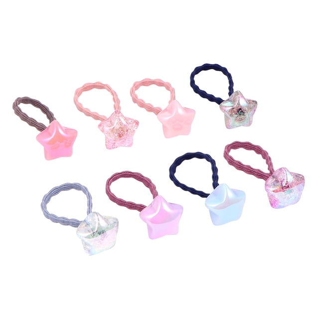 20 anillas elásticas para el pelo con dibujos animados para niñas (color aleatorio, forma de estrella)