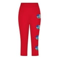 thumbnail image 2 of Juslio Girls Capris Kids Girls Fashion Print Summer Leisure Yoga Leggings Sports Cropped（Red Capris， 8 Years）, 2 of 4